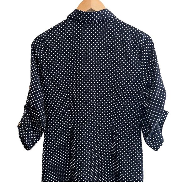 The Limited Dress Navy Blue & White Polka Dot Henley Shift -Size S NWT🏷 classy! - Picture 12 of 16